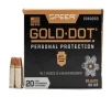 Speer 25 Auto 35 gr Gold Dot Handgun Personal Protection Hollow Point 20 Box