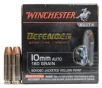 Winchester 10mm Auto 180 gr Bonded JHP Defender Elite 20 Box