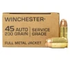 Winchester 45 ACP 230 gr FMJ Service Grade Ammo 50 Box