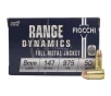 Fiocchi 9mm 147 gr FMJ Range Dynamics 50 Box