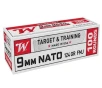 Winchester 9mm NATO 124 gr FMJ Target and Training 100 Box