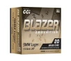 Cci 9mm 115gr JHP Blazer Brass 20 Box
