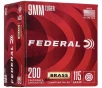 Federal Champion Training 9mm Luger 115gr FMJ Centerfire Handgun Ammo - 200 Rounds