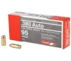 Aguila Ammunition Pistol  380ACP  95 Grain  Full Metal Jacket  50 Round Box 1E802110