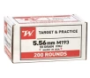 Winchester USA 5 56x45mm NATO M193 Ammo 55 Grain FMJ 200 Rounds Value Pack