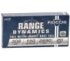 Fiocchi Range Dynamics 308 Winchester Ammunition 150 Grain Full Metal Jacket Boat-Tail - 308A