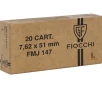 Fiocchi Range Dynamics 7 62 x 51 mm Ammunition 147 Grain Full Metal Jacket - 762x51