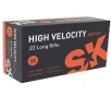 SK High Velocity Match 22 Long Rifle Ammo 40 Grain Lead Round Nose - 420137
