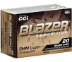 CCI Blazer Brass 9mm Ammo 115 Grain Jacketed Hollow Point - 5239A