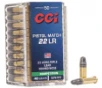 Pistol Match Lead Round Nose 22 Long Rifle Rimfire Ammo - 50 Round Box