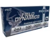 Field Dynamics Soft Point 243 Winchester Rifle Ammo - 20 Round Box