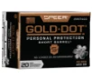 Gold Dot Short Barrel Personal Protection Hollow Point 180 gr 40 S W Handgun Ammo - 20 Round Box