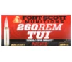 Tumble Upon Impact  TUI  Solid Copper Spun 123 gr 260 Remington Rifle Ammo - 20 Round Box