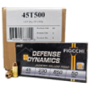 45 Auto     Fiocchi Defense Dynamics 230 Grain JHP     500 Rounds