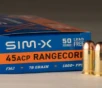 SIM-X 45 ACP RangeCore Ammunition 78 Grain Lead Free FMJ 1000 Rounds SIMX  NO TAX OUTSIDE OH  FREE SHIPPING