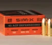 SIM-X 45 ACP DefenseCore Ammunition 72 Grain Lead Free Hollow Point 20 Rounds SIMX  NO TAX OUTSIDE OH  FREE SHIPPING ON  199 