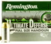 Remington Ammunition 28971 Ultimate Defense Full Size Handgun 45ACP 185gr Brass Jacketed Hollow Point 20 Per Box 25 Case