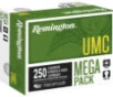 Remington Ammunition 23773 UMC Mega Pack 40S W 165gr Full Metal Jacket 250 Per Box 4 Case