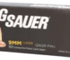 Sig Sauer E9MMB250 Elite Ball  9mmLuger 124gr Full Metal Jacket 50 Per Box 20 Case