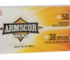 Armscor FAC3817N USA  38Special 158gr Full Metal Jacket 50 Per Box 20 Case