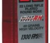 Winchester Ammo X22LRSS1 Super X  22LR 40gr Super Speed Round Nose Copper Plated 100 Per Box 20 Case