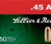 Sellier   Bellot SB45A Handgun  45 ACP 230 gr Full Metal Jacket  FMJ  50 Bx  20 Cs