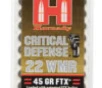 Hornady 83200 Critical Defense  22 Mag 45 gr Flex Tip eXpanding 50 Bx  40 Cs
