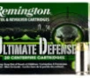 Remington Ammunition 28939 HD40SWBN  Ultimate Defense  40 S W 180 gr Brass Jacket Hollow Point  BJHP  20 Bx  25 Cs