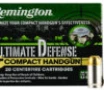 Remington Ammunition 28964 Ultimate Defense  380 ACP 102 gr Brass Jacket Hollow Point  BJHP  20 Bx  25 Cs for Compact Handguns