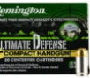 Remington Ammunition 28967 Ultimate Defense Compact 45 ACP 230 gr 725 fps Brass Jacket Hollow Point  BJHP  20 Bx 25 Cs