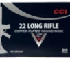 CCI 956 Target   Plinking AR Tactical 22 LR 40 gr Copper-Plated Round Nose 300 Bx  10 Cs