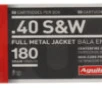 Aguila 1E402110 Pistol  40 S W 180 gr Full Metal Jacket Flat Nose 50 Bx  20 Cs