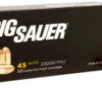 Sig Sauer E45BA350 Elite Ball  45 ACP 230 gr 830 fps Full Metal Jacket  FMJ  50 Bx 20 Cs