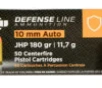 PPU PPD10 Defense  10mm Auto 180 gr Jacketed Hollow Point  JHP  50 Bx  10 Cs