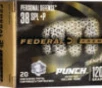 Federal PD38P1 Premium Punch  38 Special  P 120 gr Jacketed Hollow Point  JHP  20 Bx  10 Cs