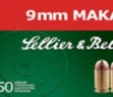 Sellier   Bellot SB9MAK Handgun  9x18Makarov 95gr Full Metal Jacket 50 Per Box 20 Case