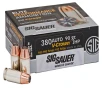 Sig Sauer E380A150 Elite V-Crown  380 ACP 90 gr Jacketed Hollow Point  JHP  50 Bx  20 Cs