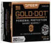 Speer Ammo 23921GD Gold Dot Personal Protection 38 Special  P 135 gr Hollow Point  HP  20 Bx  10 Cs