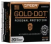 Speer Ammo 23966GD Gold Dot Personal Protection 45 ACP 230 gr Hollow Point  HP  20 Bx  10 Cs