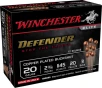 Winchester Ammo SB203PD Defender Copper 20 Gauge 2 75  20 Pellets 3 Buck Shot 10 Bx  10 Cs