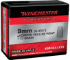 Winchester 9MM, 115gr, JHP - 100 Bullets [MPN: WB9JHP115X]