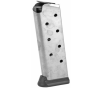Ed Brown Magazine, 45ACP, 8 Rounds, Fits 1911, Includes Base Pad, Stainless, Silver 848