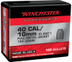 WINCHESTER AMMO Components 40 S&W 165Gr 100rd Full Metal Jacket Truncated Cone Bullets (WB40TC165X)