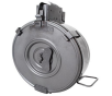 RWB AK-47 7.62x39mm Drum Mag, Steel, Hinged, Black, 75rd