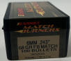 Barnes 6mm (.243 Dia) Reloading Bullets Match Burner B30205 68 Grain Flat Base Hollow Point 100 Pieces