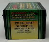Barnes 22 Cal (.224 Dia) Reloading Bullets Varmint Grenade Copper B30189 36 Grain Frangible Hollow Point 250 Pieces