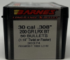 Barnes 30 Cal (.308 Dia) Reloading Bullets Copper LRX B30374 200 Grain Boat Tail Ballistic Tip 50 Pieces