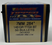 Barnes 7mm (.284 Dia) Reloading Bullets Copper TTSX B30300 140 Grain Boat Tail Ballistic Tip 50 Pieces
