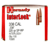 Hornady 338 Cal (.338 Dia) Reloading Bullets H3320 225 Grain Interlock Soft Point 100 Pieces