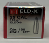 Hornady 25 Cal (.257 Dia) Reloading Bullets H25418 110 Grain ELD-X 100 Pieces